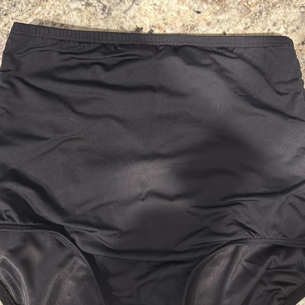 Lands' End Women's Black High-Rise Swim Bottoms - Picture 3 of 5